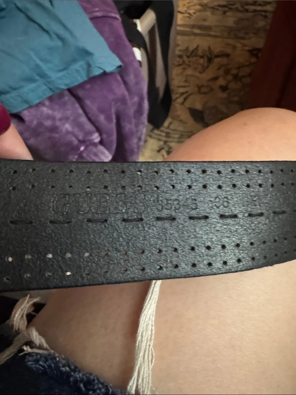 Guess black leather